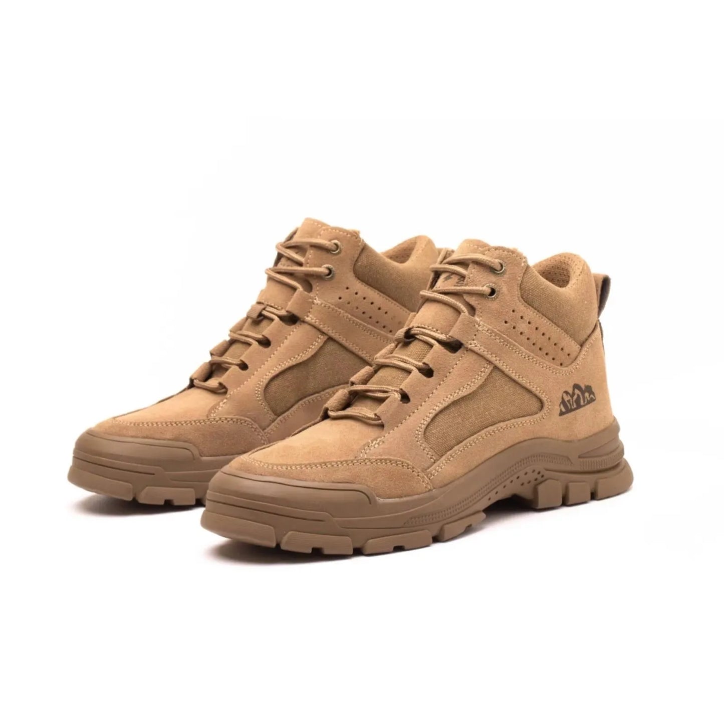 JIANKUN Mid Cut Unisex Suede Leather Work Boots Sneakers with Anti-Smash Iron Toe Comfortable Warm Safety Shoes for Men Women