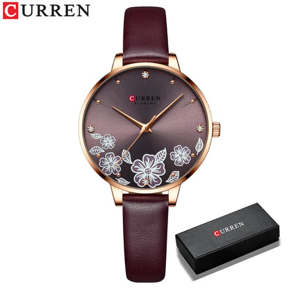 CURREN Woman Watch 2020 Luxury Elegant Ladies Quartz Wristwatches with Leather NEW Charming Design Female Clock