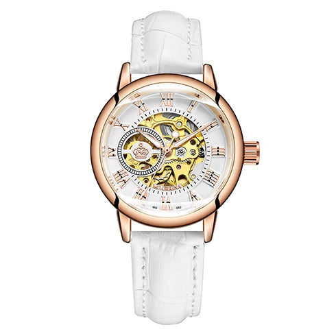 ORKINA Automatic Mechanical Women's Watch Top Brand Luxury Fashion Casual Leather or Stainless Steel Band Lady Dress Wristwatch