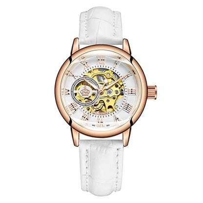 ORKINA Automatic Mechanical Women's Watch Top Brand Luxury Fashion Casual Leather or Stainless Steel Band Lady Dress Wristwatch