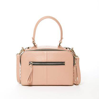 Woven Leather Crossbody Bag Pink Purse Women's Handbag