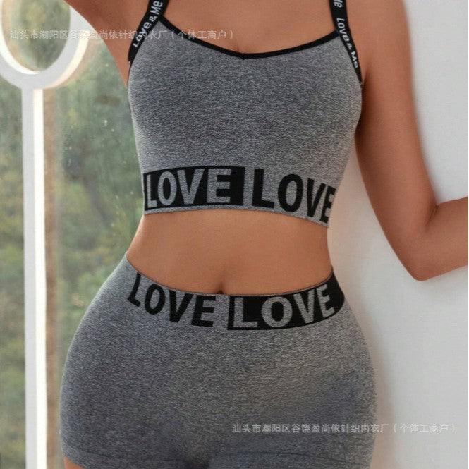 Europe and the United States cross-border foreign trade AliExpress for underwear suit LOVE letters waist head camisole women's boxer shorts