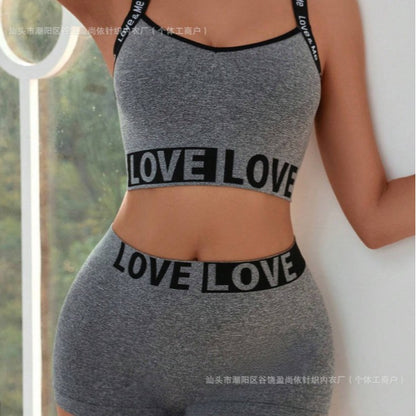 Europe and the United States cross-border foreign trade AliExpress for underwear suit LOVE letters waist head camisole women's boxer shorts