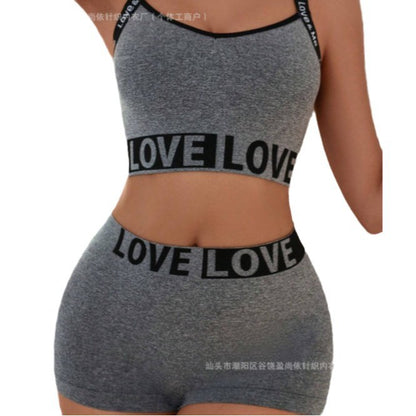 Europe and the United States cross-border foreign trade AliExpress for underwear suit LOVE letters waist head camisole women's boxer shorts