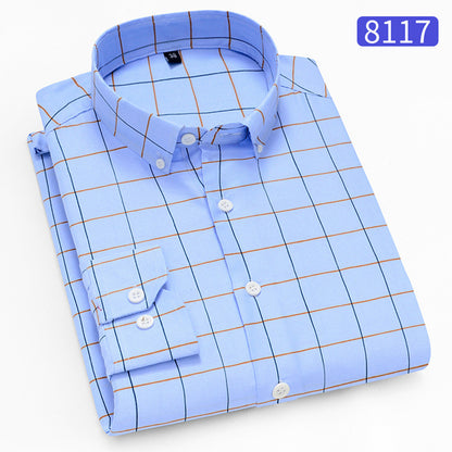 New Men's Printed Long-Sleeved Shirt, Korean Style Slim Fit, Youth Fashion, Casual and Versatile Shirt, Cross-Border Bestseller in Europe and America