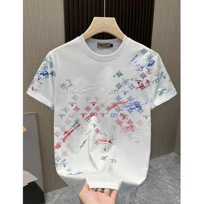New Short-Sleeved T-Shirt Men's Summer Korean Style Trendyy Simple Half-Sleeved Tops Hong Kong Style Loose Casual Trendyy Brand T-Shirts