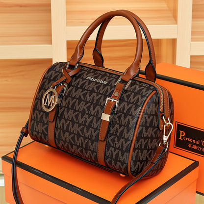 High Quality New Women Bag Fashion Letter Print Shoulder Handbag Large Capacity Fashionable Boston Pillow Bag