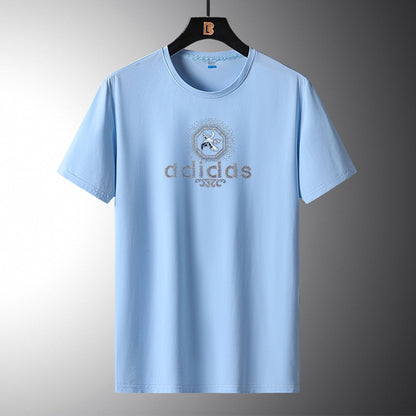 Elastic Quick-Drying Men's T-Shirts Wholesale Summer Casual Ice Silk Sports Short-Sleeved Couple Wear T3828 Thin Style
