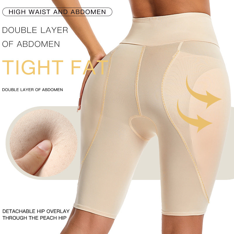 European and American Abdominal Pants Women's High Waist Full Hip Hip Tight Waist Hip Pants with Buckle Adjusting Padded Fake Butt Body Shaping Panties
