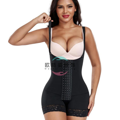 Cross-Border Shapewear High-Elasticity Body Shaping Corset Tummy Control Waist Cincher Butt-Lifting Bodysuit Slimming Open-Crotch Postpartum Shapewear