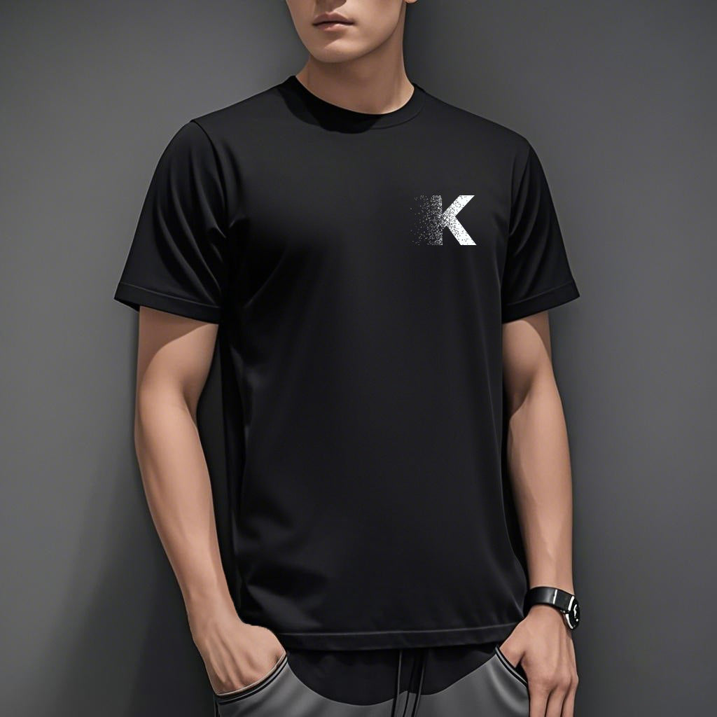 Men's Short-sleeved T-shirt American Casual Summer Round Neck Printed Base Breathable T-shirt All-match Top Half-sleeved Round Neck T-shirt