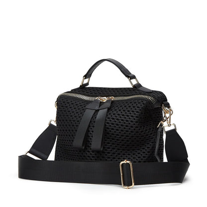 Cross-border TEMU Korean-style Casual Saddle Bag for Women All-match Nylon Mesh Multi-use Portable Crossbody Bag