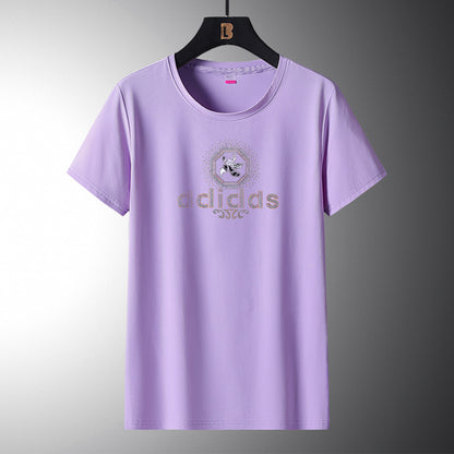 Elastic Quick-Drying Men's T-Shirts Wholesale Summer Casual Ice Silk Sports Short-Sleeved Couple Wear T3828 Thin Style