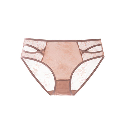 French Pure Semi-Translucent Lace Important Hollow-out Underwear Women's Breathable Comfortable Sexy Women's Crotch Briefs