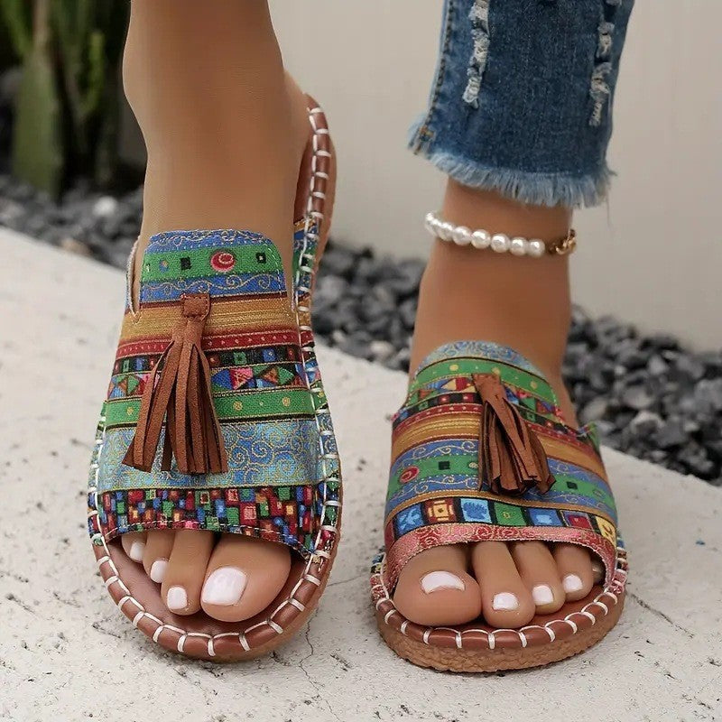 Summer 2023 Foreign Trade Round Head Large Size 40-43 Women's Outer Wear Hemp Rope Sandals and Slippers Fashionable Slipper