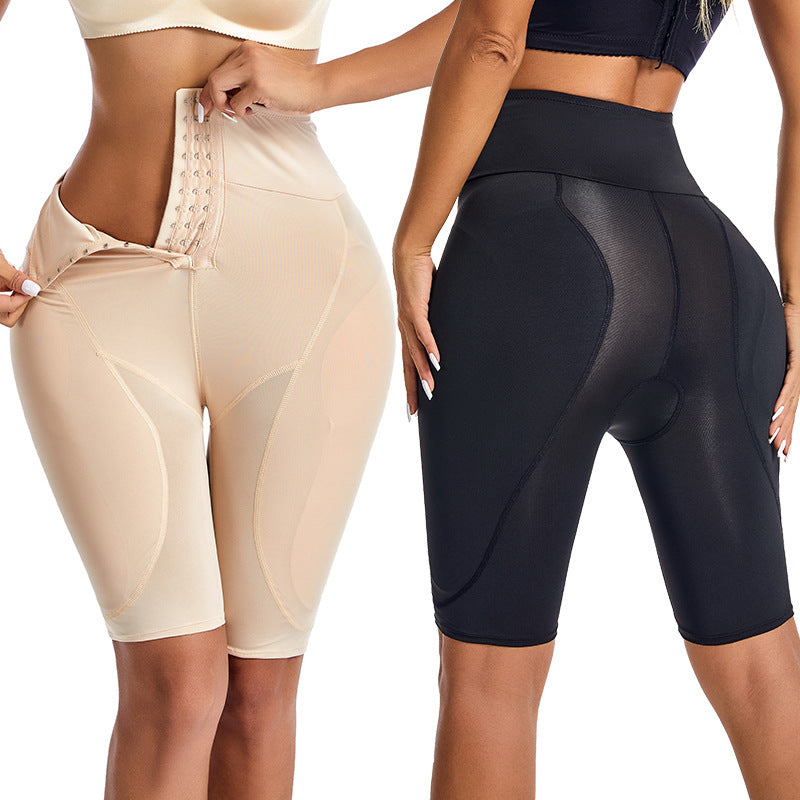 European and American Abdominal Pants Women's High Waist Full Hip Hip Tight Waist Hip Pants with Buckle Adjusting Padded Fake Butt Body Shaping Panties