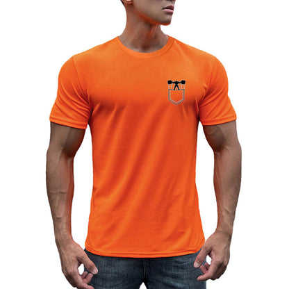 Quick-drying mesh sports T-shirt men's short-sleeved versatile slim round neck breathable bottoming shirt casual muscle fitness clothes