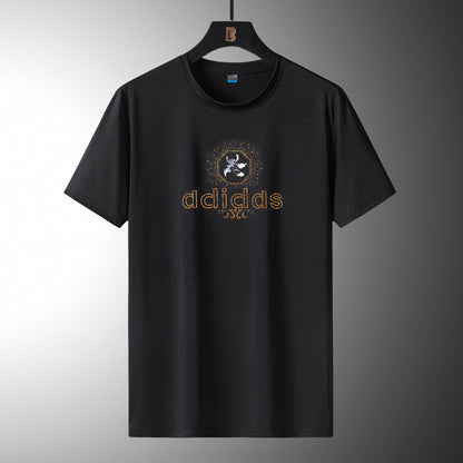 Elastic Quick-Drying Men's T-Shirts Wholesale Summer Casual Ice Silk Sports Short-Sleeved Couple Wear T3828 Thin Style