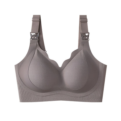 Pregnant Women's Breastfeeding Underwear Gather-up Anti-sagging Pregnancy Lactation Period Non-rims Gathering Para-lactation Postpartum Feeding Bra Thin