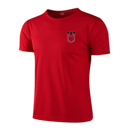 Quick-drying mesh sports T-shirt men's short-sleeved versatile slim round neck breathable bottoming shirt casual muscle fitness clothes