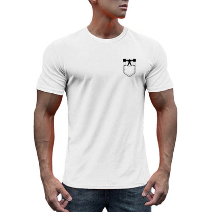 Quick-drying mesh sports T-shirt men's short-sleeved versatile slim round neck breathable bottoming shirt casual muscle fitness clothes