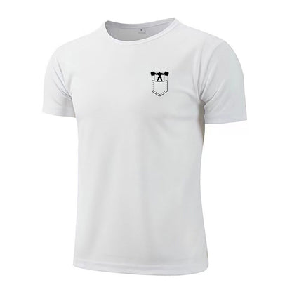 Quick-drying mesh sports T-shirt men's short-sleeved versatile slim round neck breathable bottoming shirt casual muscle fitness clothes