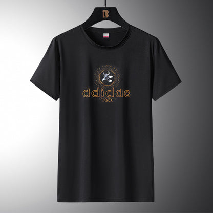 Elastic Quick-Drying Men's T-Shirts Wholesale Summer Casual Ice Silk Sports Short-Sleeved Couple Wear T3828 Thin Style