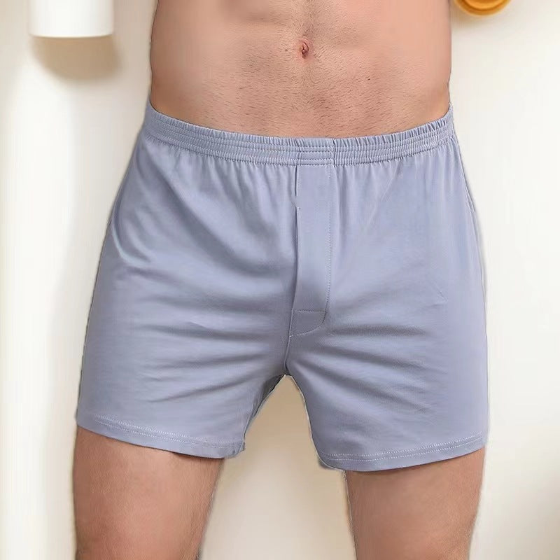 Men's Solid Color Arlo Pants Cotton Comfortable Breathable Underwear Loose Atmospheric Fashionable Traditional Boxer Shorts for Four Seasons