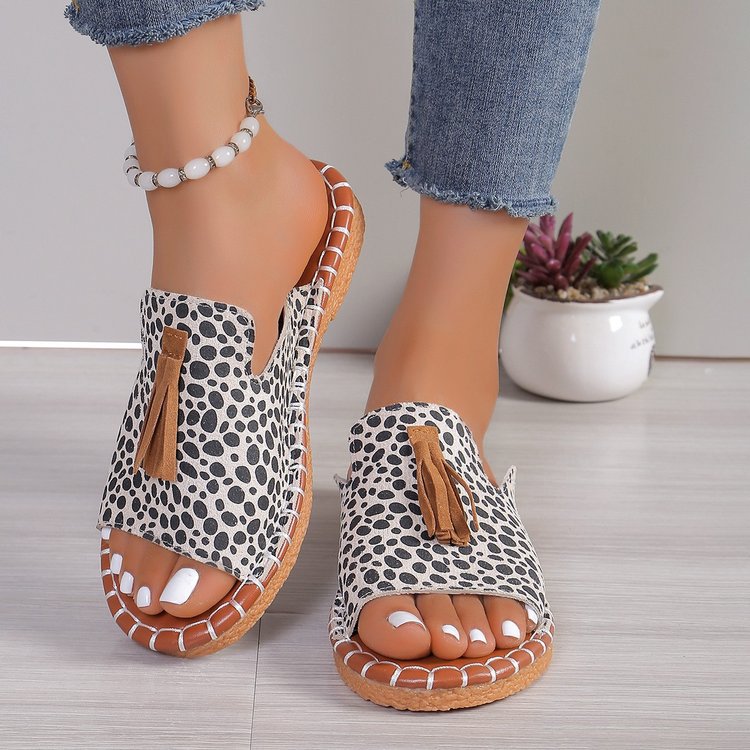 Summer 2023 Foreign Trade Round Head Large Size 40-43 Women's Outer Wear Hemp Rope Sandals and Slippers Fashionable Slipper