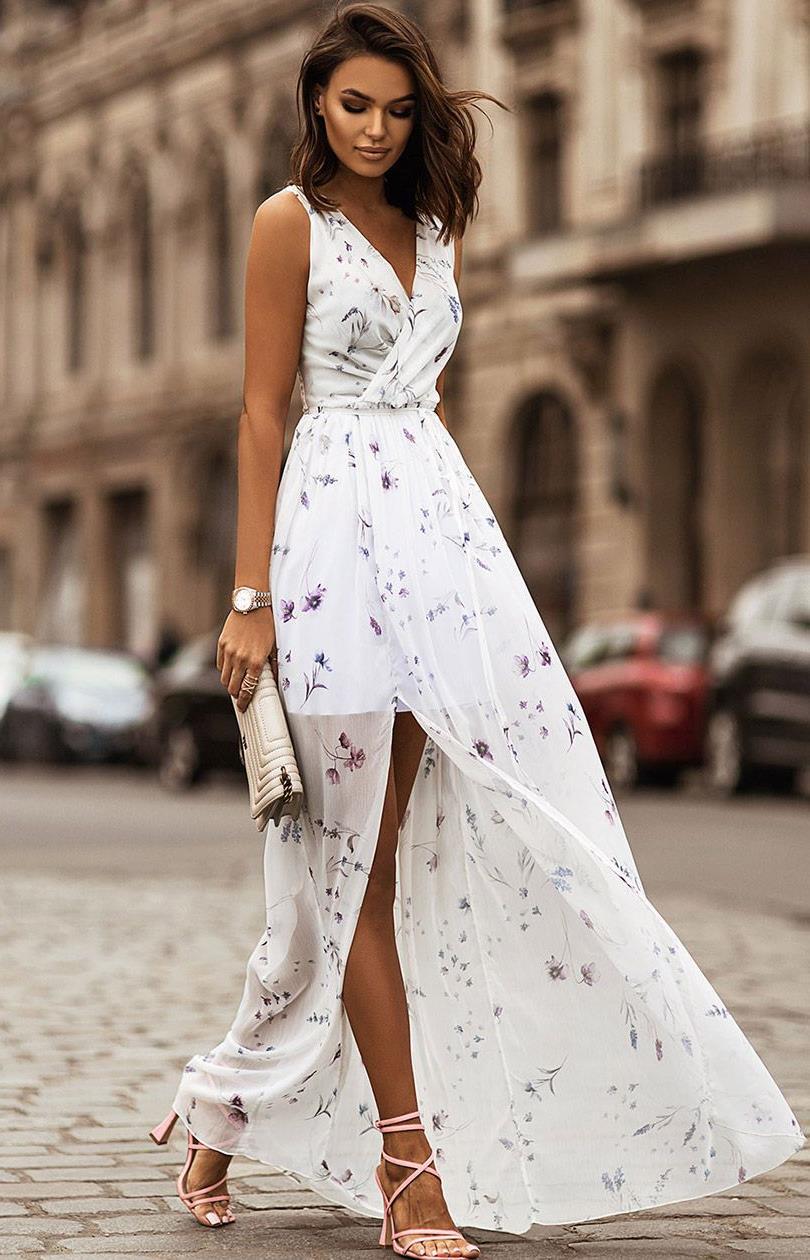 Dress Summer 2023 New Independent Station Wish Amazon Chiffon Print Strap Skirt Foreign Trade Women's Skirt