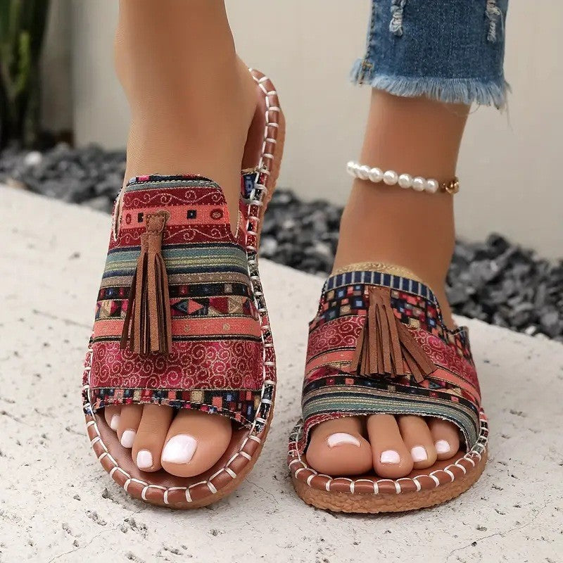 Summer 2023 Foreign Trade Round Head Large Size 40-43 Women's Outer Wear Hemp Rope Sandals and Slippers Fashionable Slipper