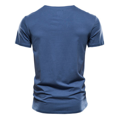 Pure Cotton Casual Sports T-Shirt Japanese Style Trendy Summer Men's Fashion T-Shirt Short Sleeve Pocket Men's Slim Fit