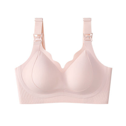 Pregnant Women's Breastfeeding Underwear Gather-up Anti-sagging Pregnancy Lactation Period Non-rims Gathering Para-lactation Postpartum Feeding Bra Thin