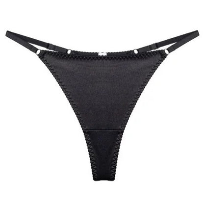 Cross-border Women's Thong Sexy Leopard Print Satin Seamless Underwear Cotton Crotch Breathable Low Waist Underwear