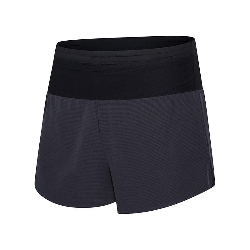Summer Running Racing Shorts Checkered Cloth Quick-Drying Breathable Marathon Seamless Multi-Flap Pocket Pants Off-Road Fitness Casual Pants for Men
