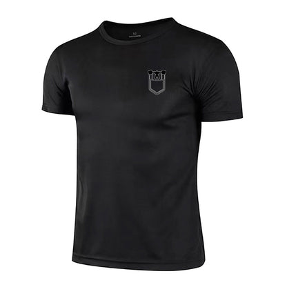 Quick-drying mesh sports T-shirt men's short-sleeved versatile slim round neck breathable bottoming shirt casual muscle fitness clothes