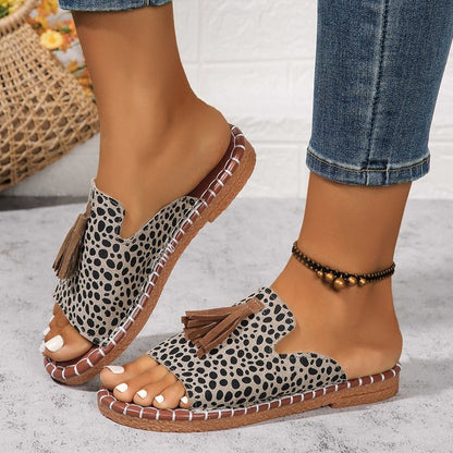 Summer 2023 Foreign Trade Round Head Large Size 40-43 Women's Outer Wear Hemp Rope Sandals and Slippers Fashionable Slipper