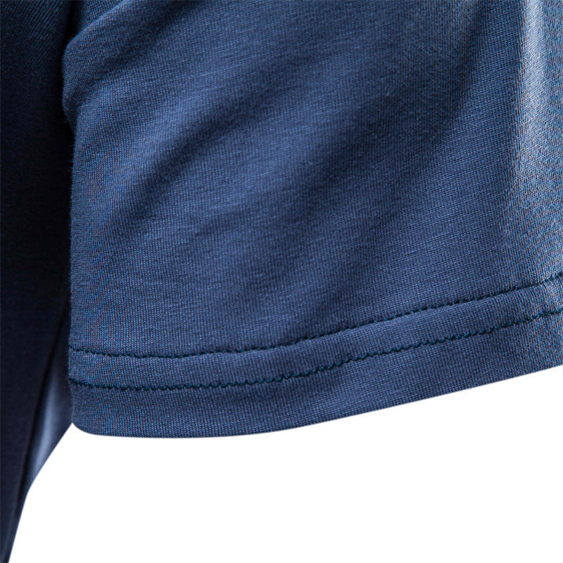 Pure Cotton Casual Sports T-Shirt Japanese Style Trendy Summer Men's Fashion T-Shirt Short Sleeve Pocket Men's Slim Fit