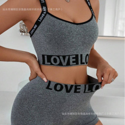Europe and the United States cross-border foreign trade AliExpress for underwear suit LOVE letters waist head camisole women's boxer shorts