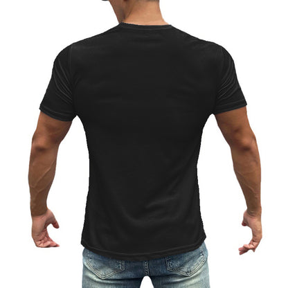 Quick-drying mesh sports T-shirt men's short-sleeved versatile slim round neck breathable bottoming shirt casual muscle fitness clothes