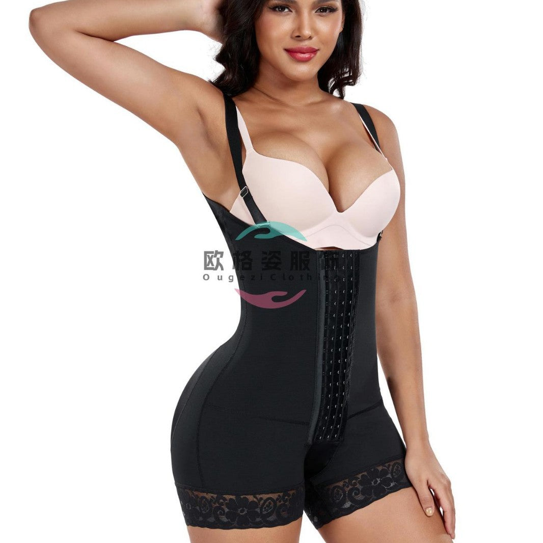 Cross-Border Shapewear High-Elasticity Body Shaping Corset Tummy Control Waist Cincher Butt-Lifting Bodysuit Slimming Open-Crotch Postpartum Shapewear