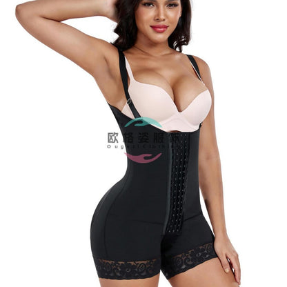 Cross-Border Shapewear High-Elasticity Body Shaping Corset Tummy Control Waist Cincher Butt-Lifting Bodysuit Slimming Open-Crotch Postpartum Shapewear