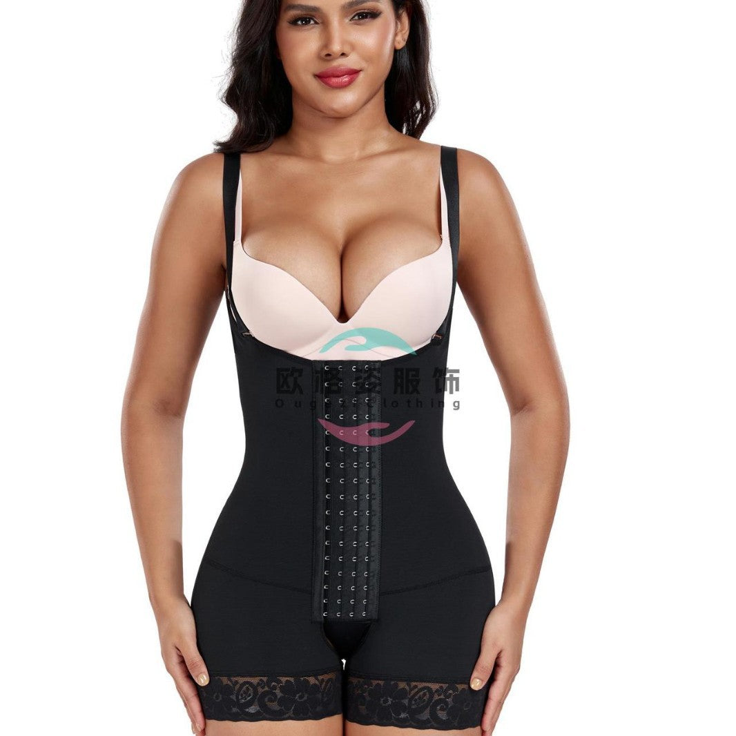 Cross-Border Shapewear High-Elasticity Body Shaping Corset Tummy Control Waist Cincher Butt-Lifting Bodysuit Slimming Open-Crotch Postpartum Shapewear