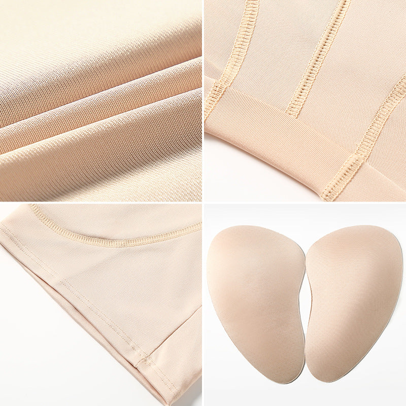 European and American Abdominal Pants Women's High Waist Full Hip Hip Tight Waist Hip Pants with Buckle Adjusting Padded Fake Butt Body Shaping Panties