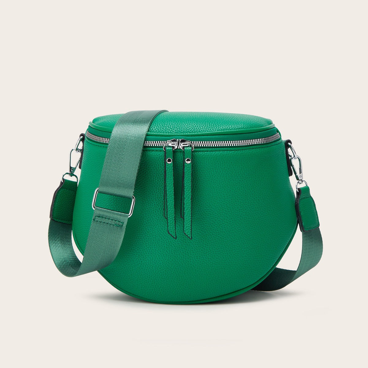 Foreign Trade Women's Bag 2025 New Fashion Retro Saddle Bag Litchi Pattern Women's Wide Shoulder Strap Single Shoulder Crossbody Bag Wholesale