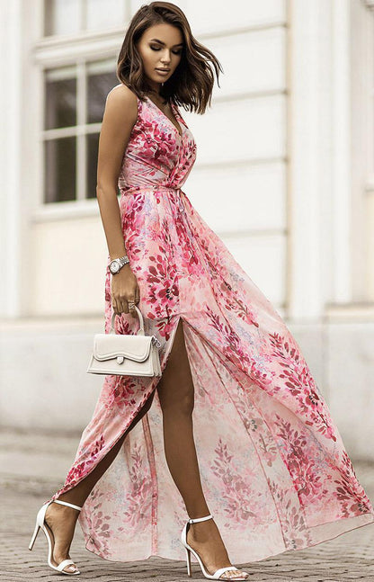 Dress Summer 2023 New Independent Station Wish Amazon Chiffon Print Strap Skirt Foreign Trade Women's Skirt