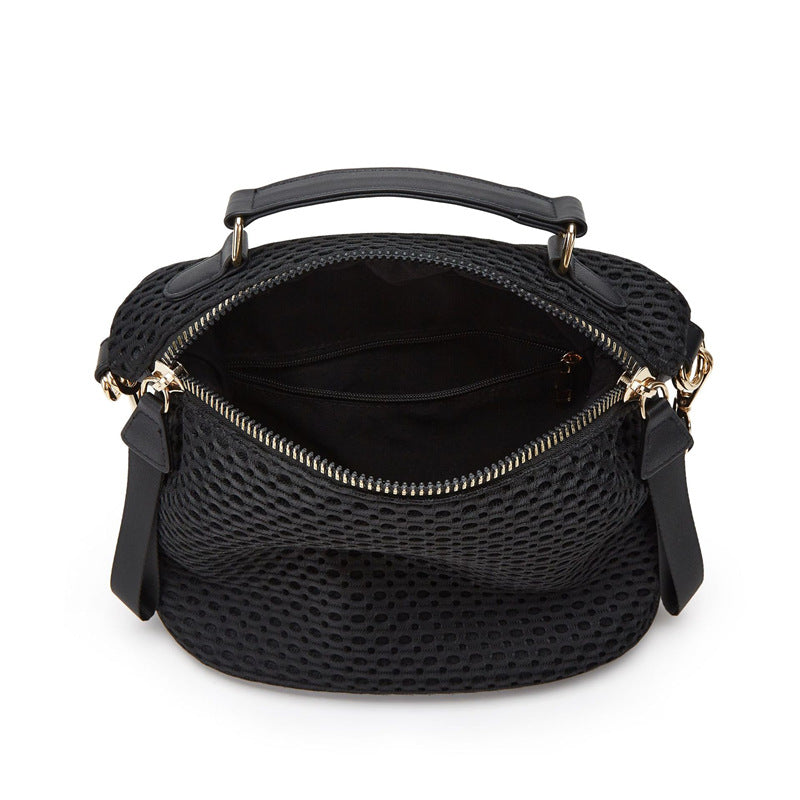 Cross-border TEMU Korean-style Casual Saddle Bag for Women All-match Nylon Mesh Multi-use Portable Crossbody Bag