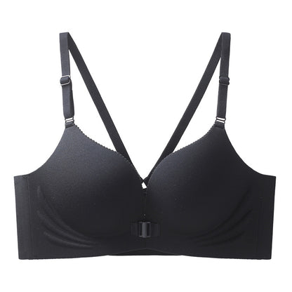 Autumn and Winter New Sexual Beauty Back Front Buckle Gather Underwear Student Party Traceless Live Transp Bra Foreign Trade Cross-border