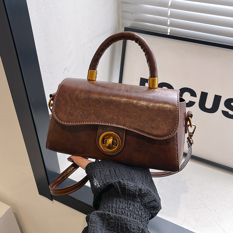 Autumn and Winter Portable Commuter Bag Women's 2024 New Fashionable Retro Small Square Bag All-match Multi-functional Shoulder Crossbody Bag Fashionable