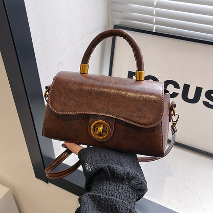 Autumn and Winter Portable Commuter Bag Women's 2024 New Fashionable Retro Small Square Bag All-match Multi-functional Shoulder Crossbody Bag Fashionable